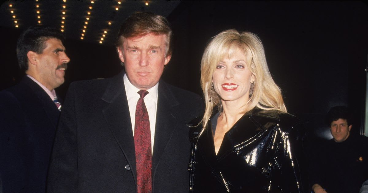 Donald Trump and his former wife Marla Maples attend the premiere of the film, 'Nell.'