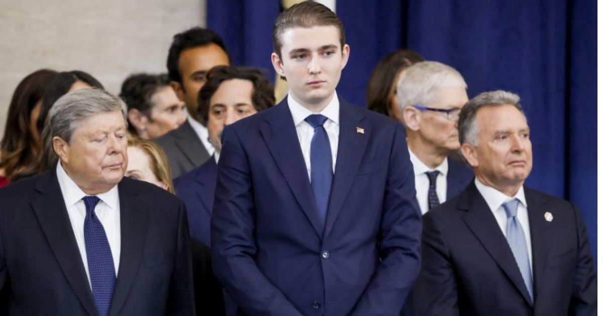 Barron Trump at his father's Inauguration ceremony.