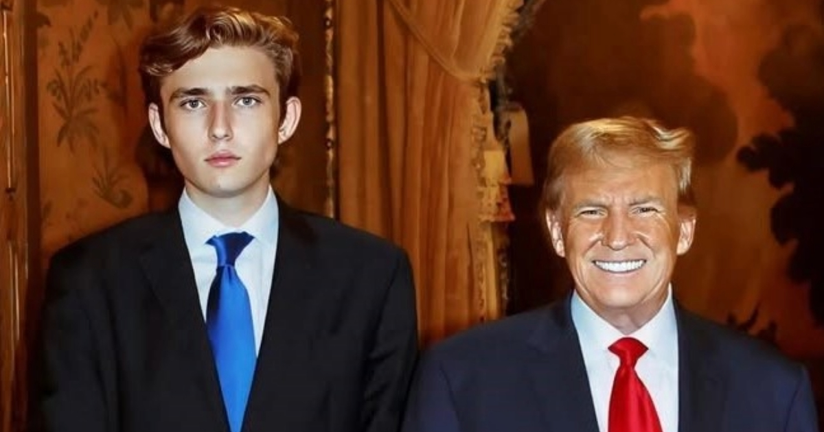 Barron Trump and President Donald Trump