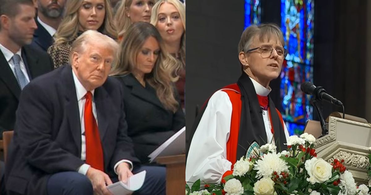Donald Trump at Washington National Cathedral and Bishop Mariann Budde