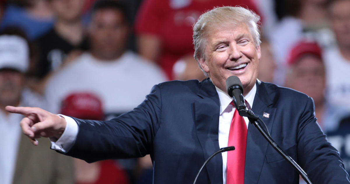 Donald Trump speaking with supporters at a campaign rally at Veterans Memorial Coliseum at the Arizona State Fairgrounds in Phoenix, Arizona.