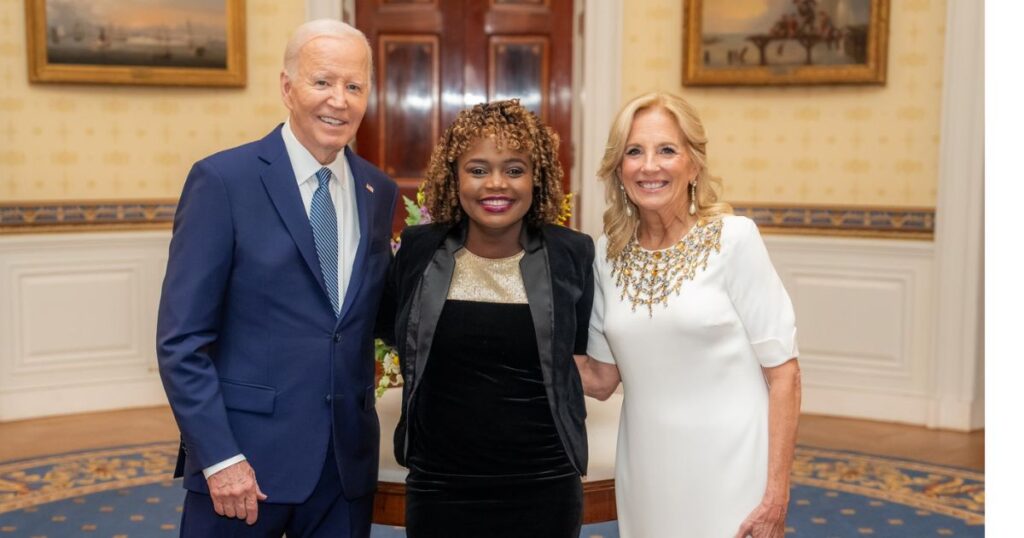 Joe and Jill Biden with Karine Jean-Pierre 