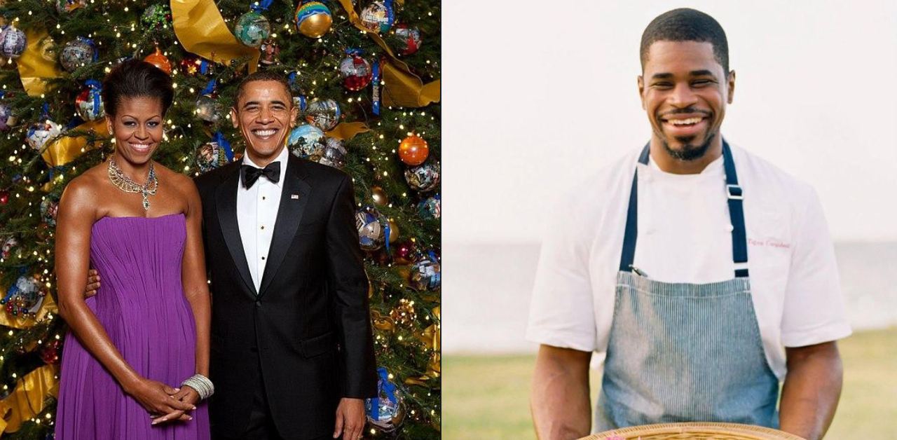Michelle with Barack Obama and Tafari Campbell