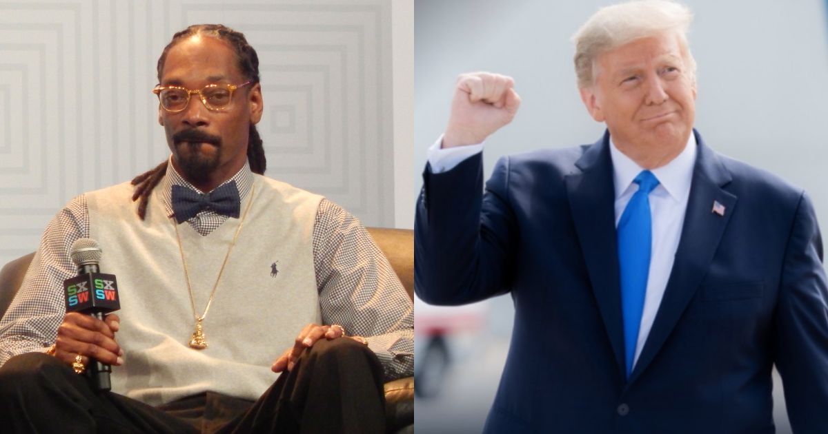 Snoop Dogg (L) and President Donald Trump