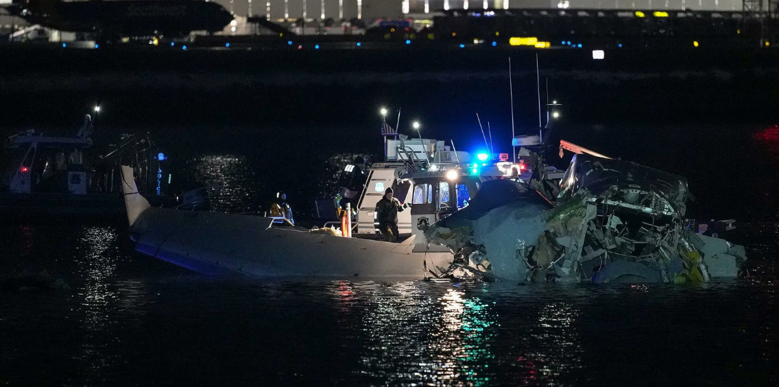 Wreckage of the American Airlines plane.