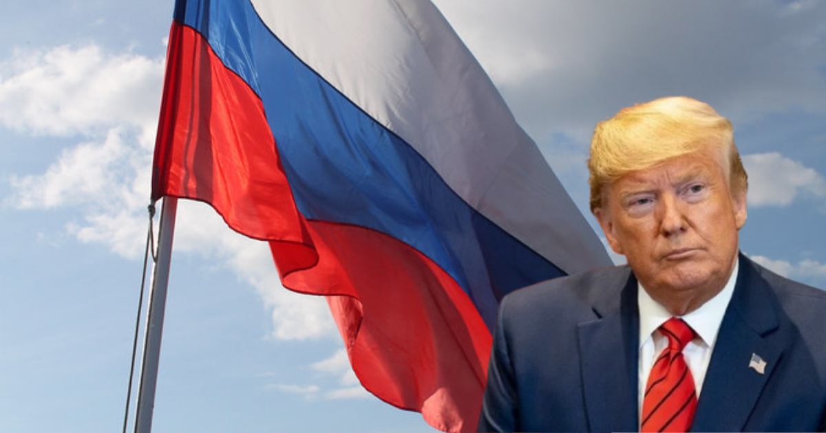 Donald Trump and Russian Flag