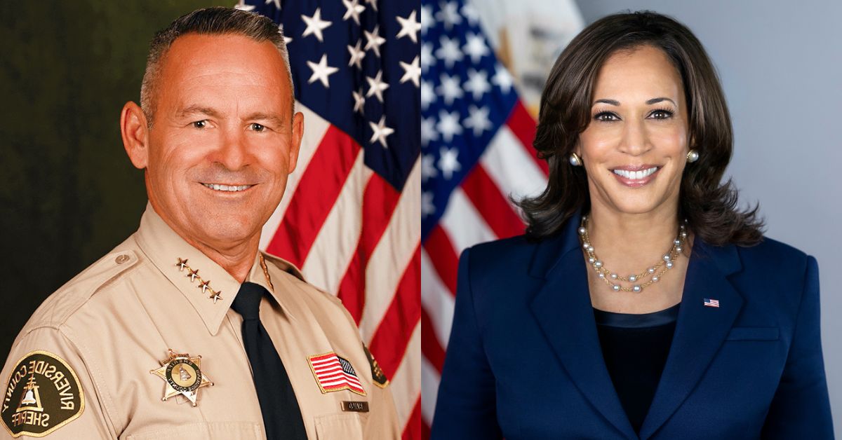 Chad Bianco and Kamala Harris