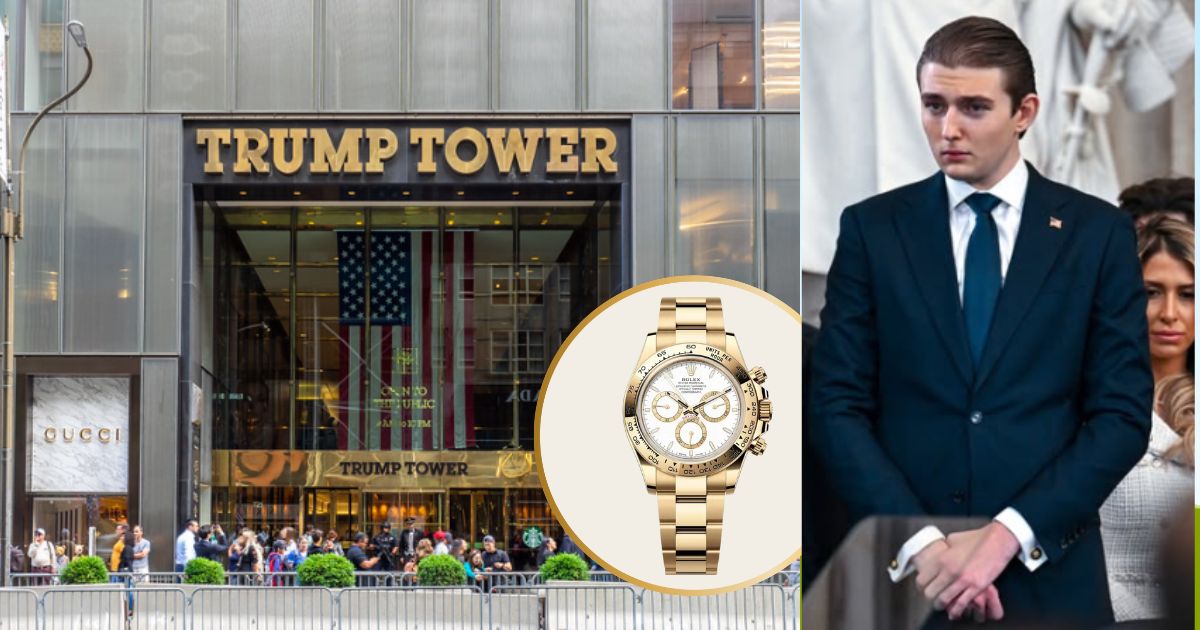 Barron Trump photographed wearing expensive Rolex.