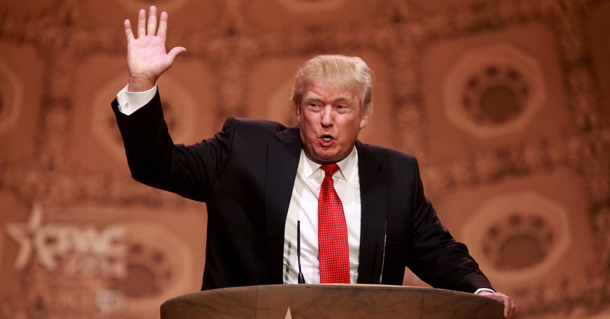 Donald Trump speaking at the 2014 Conservative Political Action Conference.