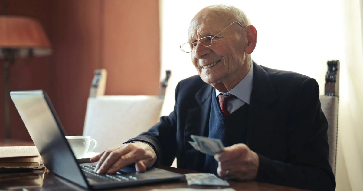 Older man reviewing finances