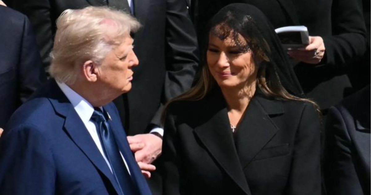 Donald Trump and Melania at Pope's funeral