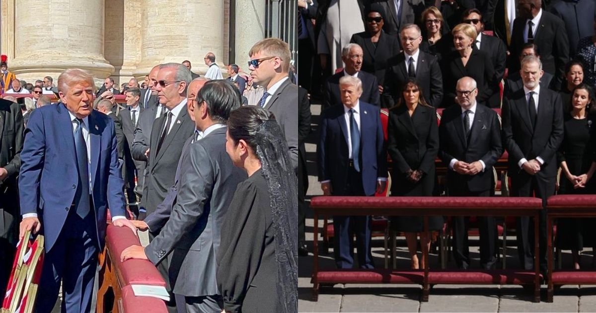 Donald Trump attends Pope's funeral with Melania