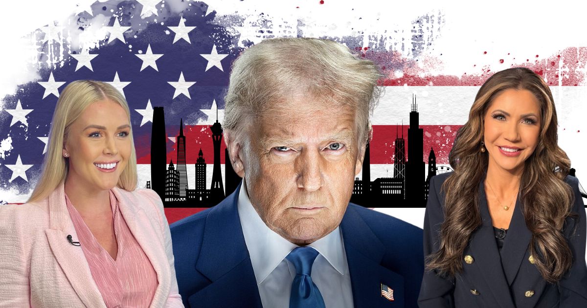 Karoline Leavitt, Donald Trump and Kristi Noem