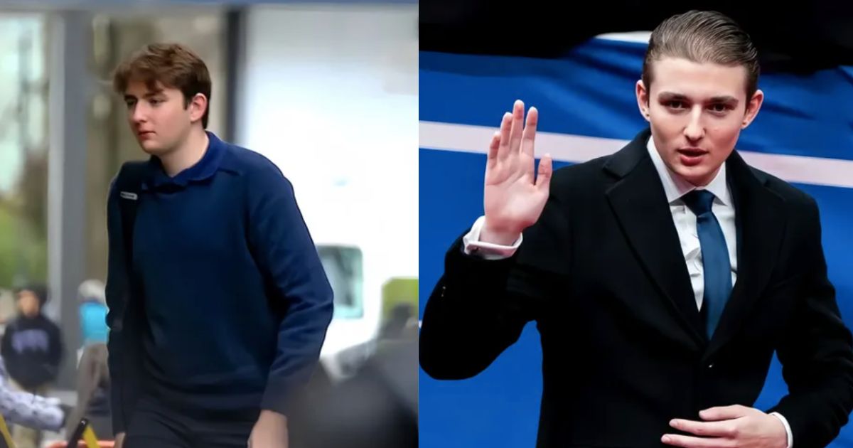 Barron Trump in casuals (L) and a formal suit (R) (Both pictures from @bwtgirls_|Instagram)