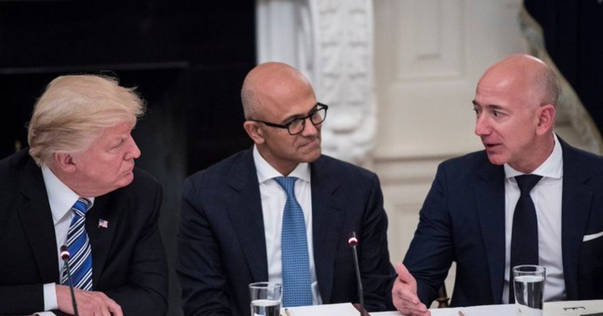 Donald Trump's meeting with Jeff Bezos at DealBook Conference