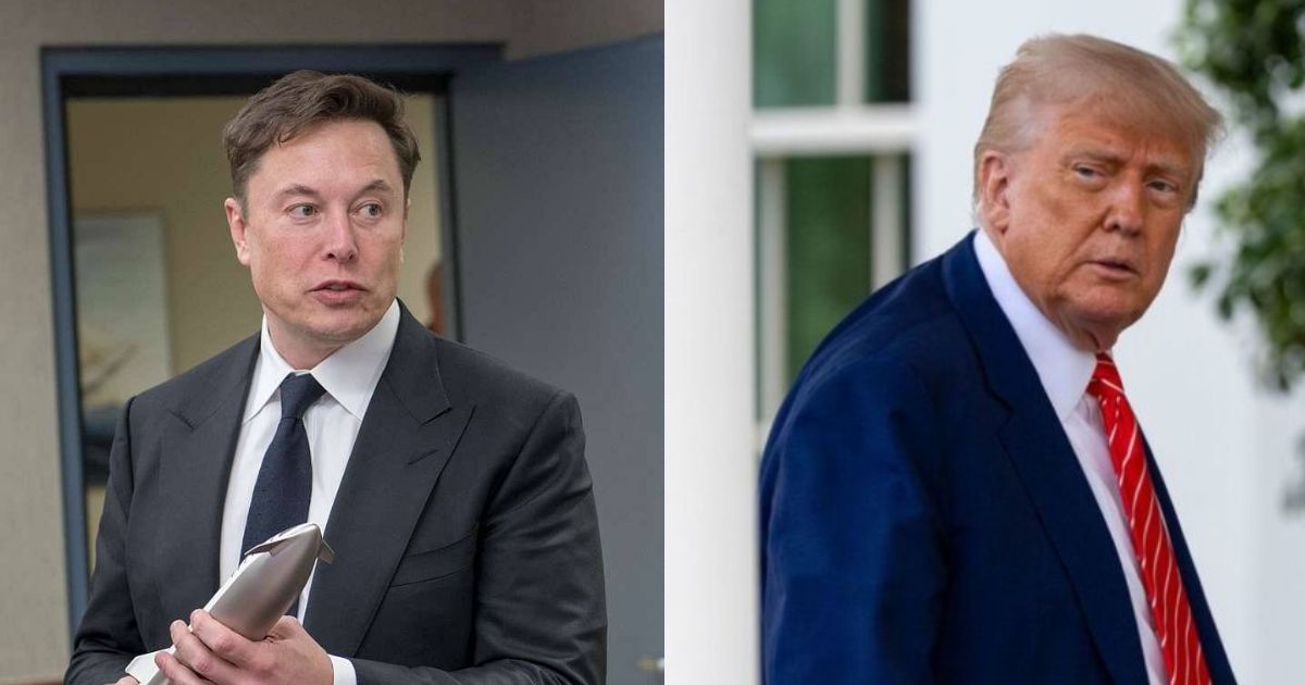 Elon Musk (L)- via National Archives and Donald Trump (R)— via X.com