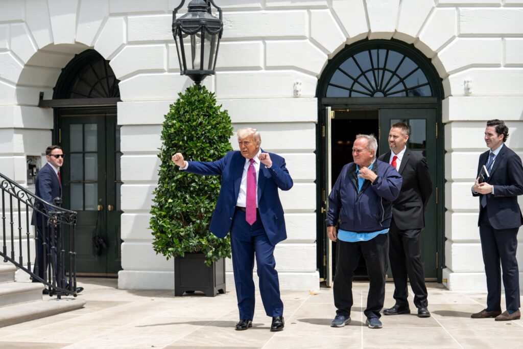 Donald Trump shaking a leg at Take Our Daughters and Sons to Work Day at the White House