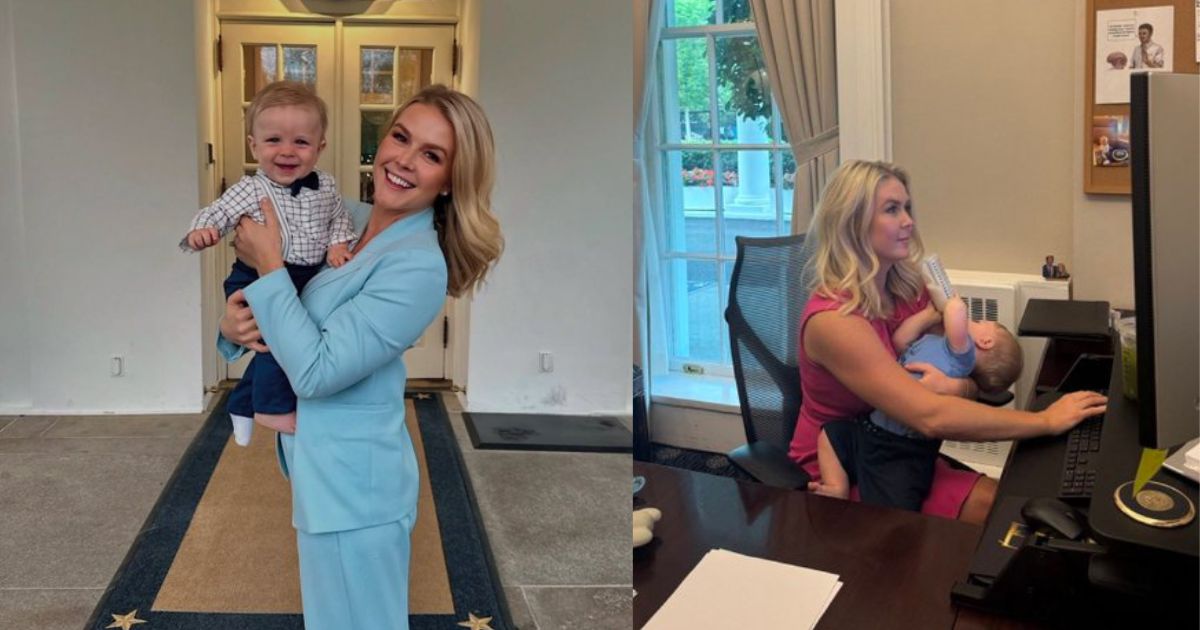 Karoline Leavitt Feeding Son Inside the White House