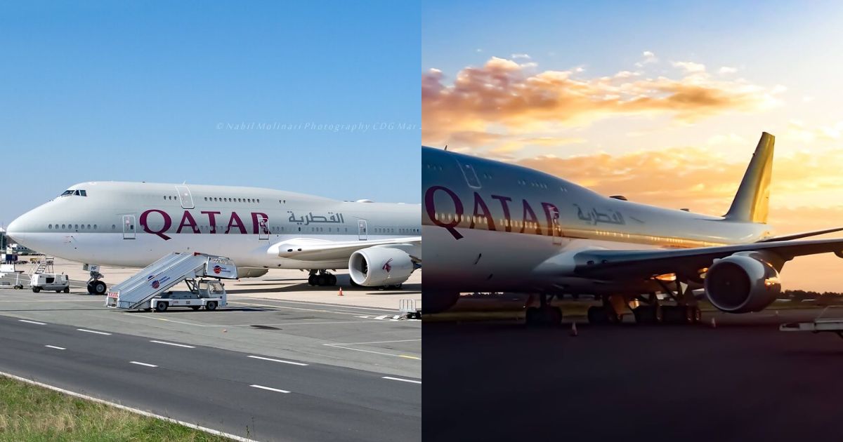 The luxurious prestige of Qatar, The Qatar Amiri Flights - since 1977 (uploaded by Nabil Molinari (via Flickr) and ( right- O.R. Tambo International Airport's post| via Facebook)