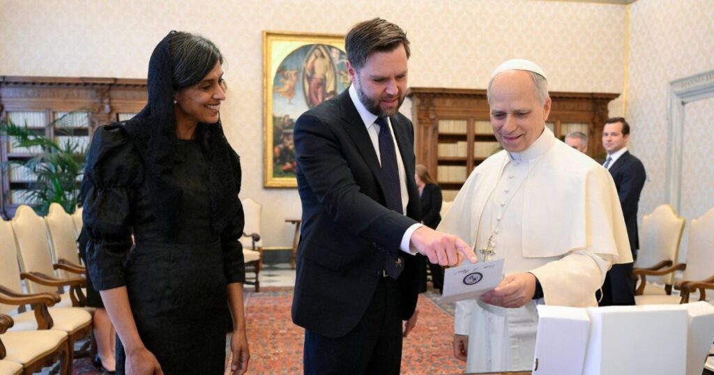 The Vances with Pope Leo