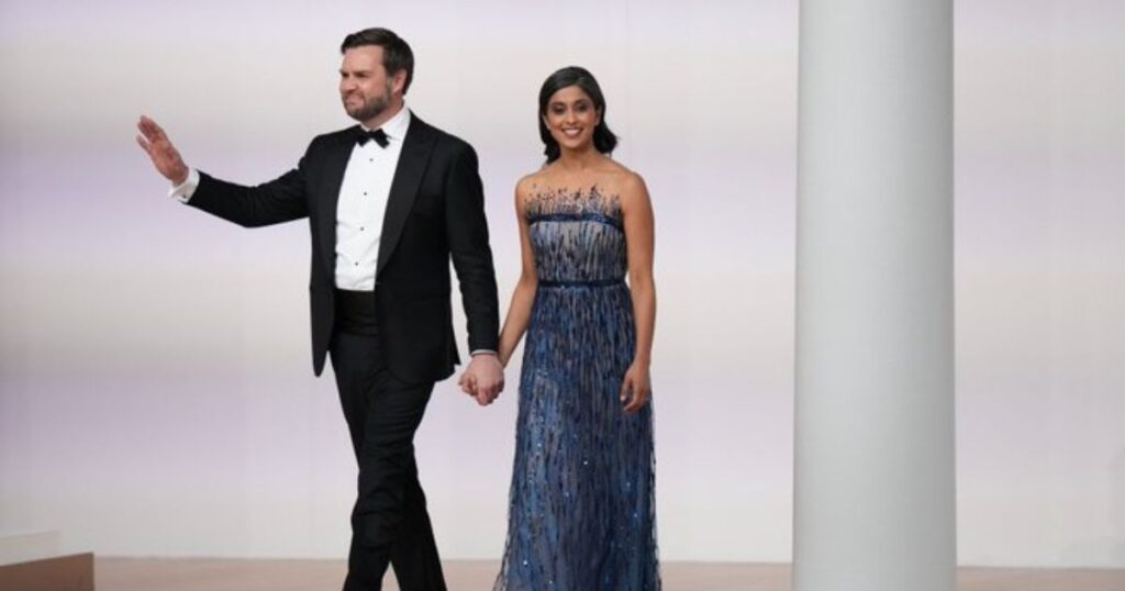 Usha Vance and JD Vance at chief ball
