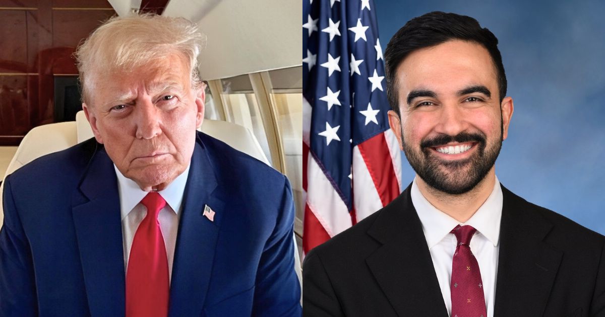 A collage of Donald Trump and Zohran Mamdani