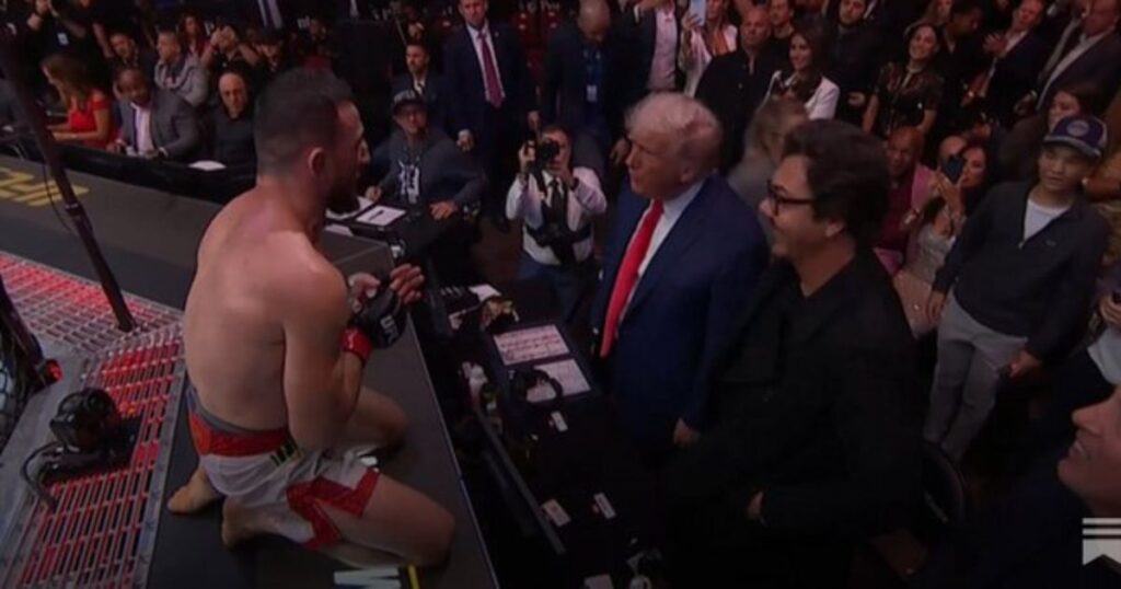 Donald Trump in support of players at UFC event in New Jersey