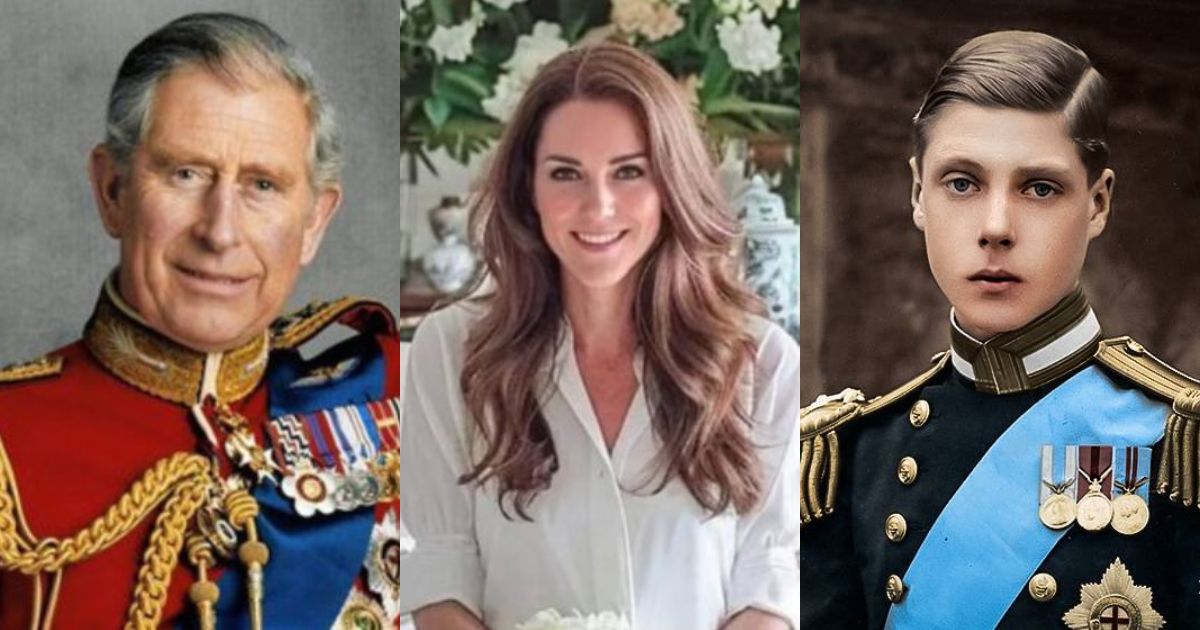 Top Royal Members Who Battled Cancer King Charles III (via Twitter), Kate Middleton (via Instagram @kate_middleton_royal), and King Edward VIII (Creative Commons Attribution- via- NoDerivatives
