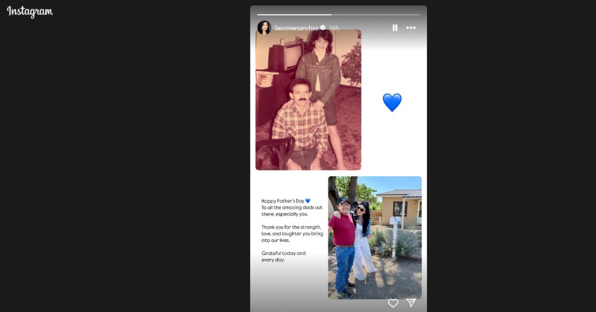 Lauren Sanchez's Instagram Story on Father's Day