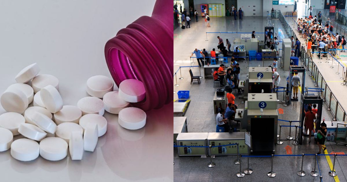 Travellers warned: strict airport rules now apply to specific painkillers (left—via Stockvault) and (right—uploaded by MNXANL via Wikimedia Commons).