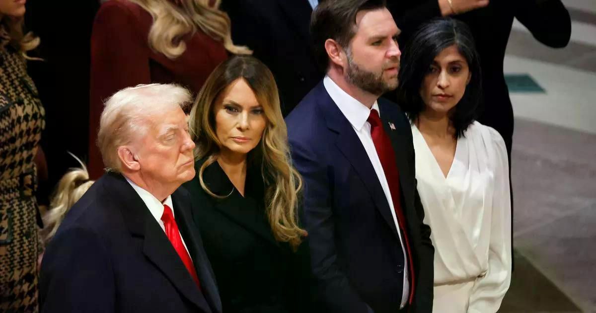 Donald Trump and Melania Trump with JD Vance and Usha Vance
