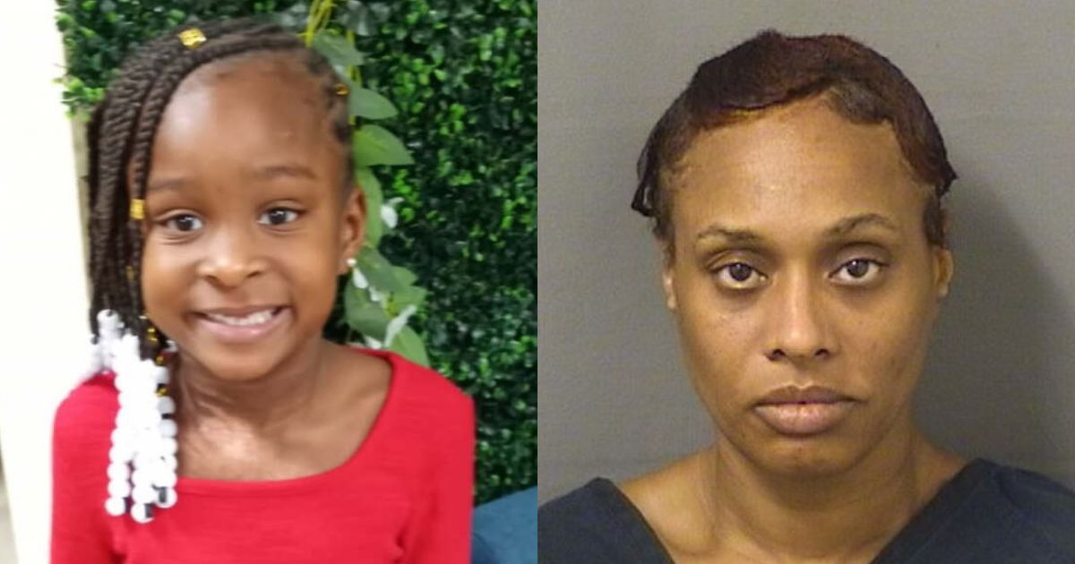Florida mom charged with the murder of her 7-year-old daughter (Image Source: Bell & Clark Funeral Home and Palm Beach County Jail)