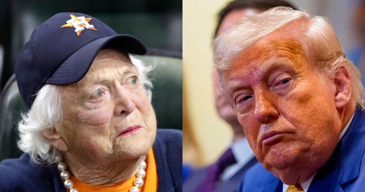 Barbara Bush (@KC4TermLimits | X) and President Donald Trump (@RpsAgainstTrump | X)