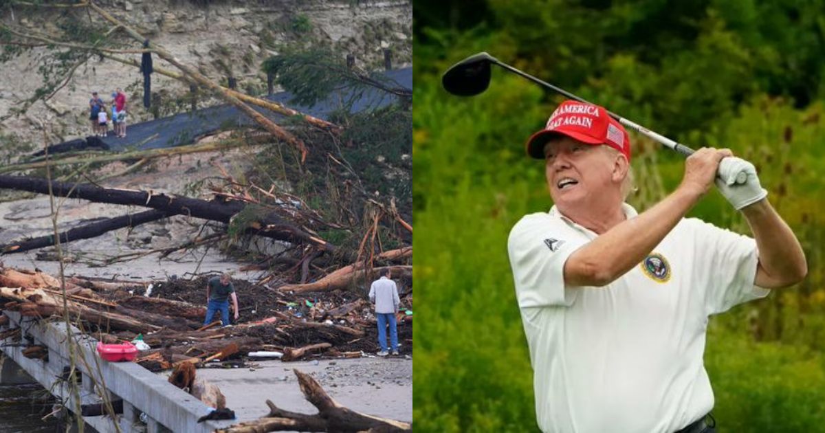 Trump reportedly takes a day off after Texas floods