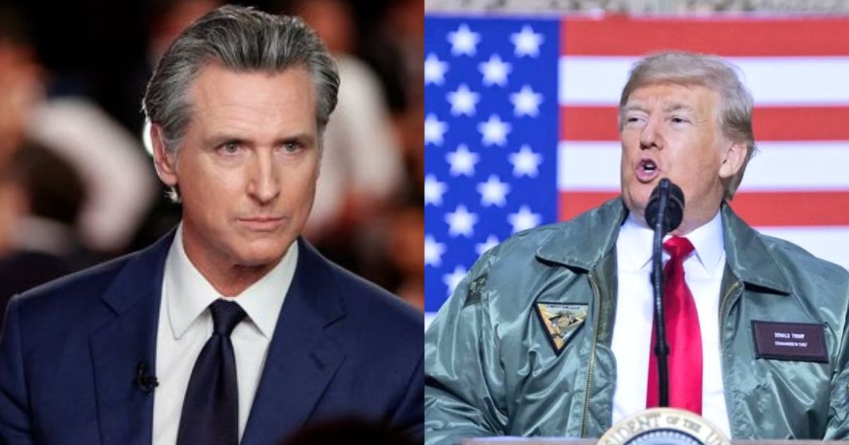 Governer Gavin Newsom (@WinterPolitics1|X.com) and President Donald Trump (@LeavittMedia|X.com)