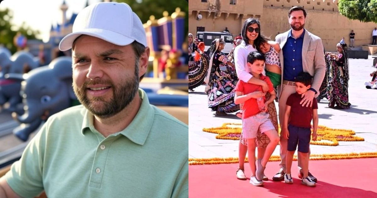 JD Vance with his family ( right- @SlimeSquare84|X.com)and ( left- @UshaVanceNews|X.com)