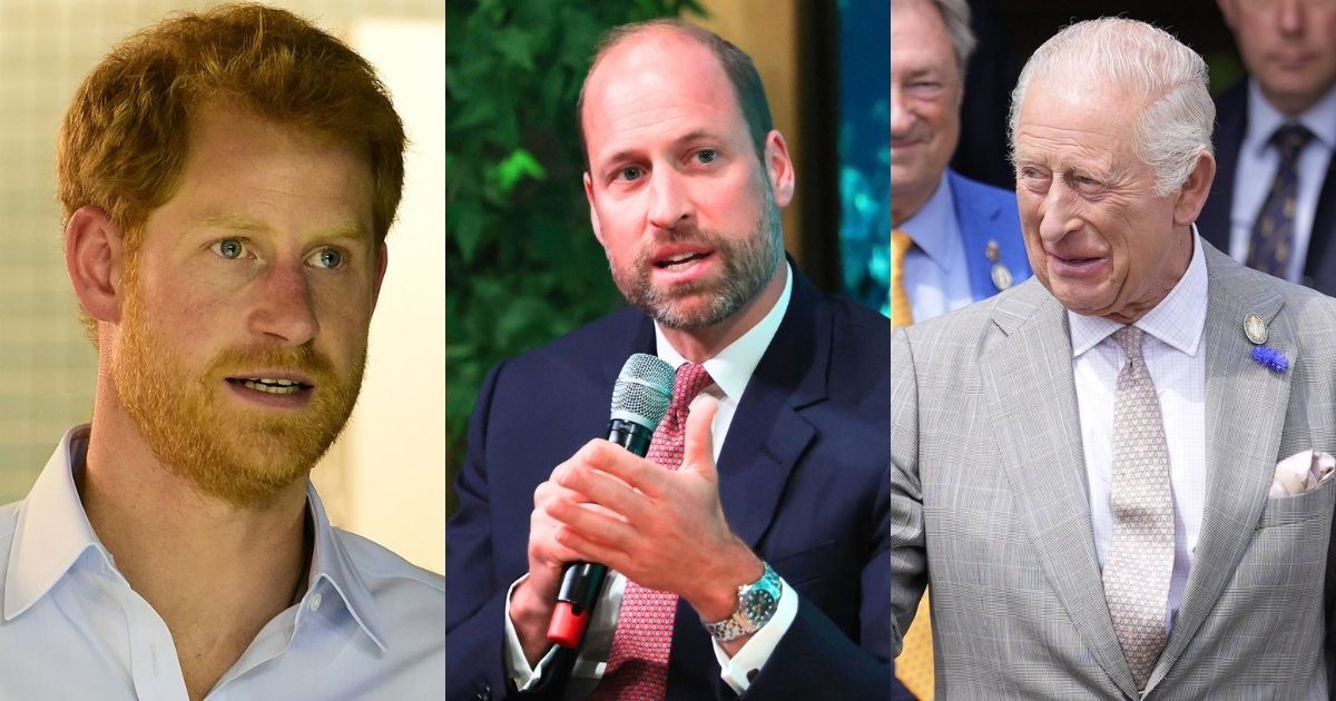 Prince Harry, Prince William and King Charles