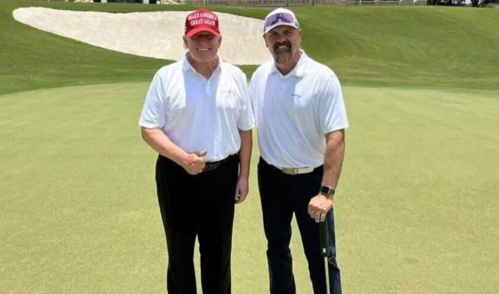 Donald Trump and Larry Walker playing golf on July 4