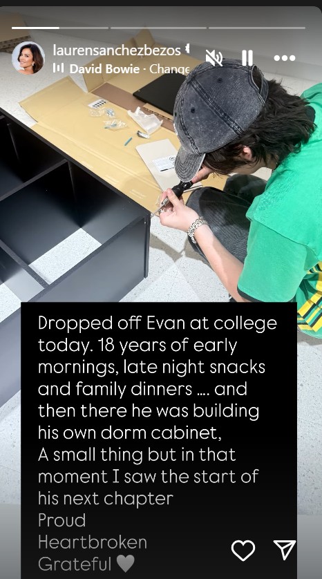 Lauren Sanchez drops son off at college