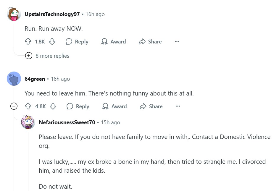 Reddit user suggested to leave their husband