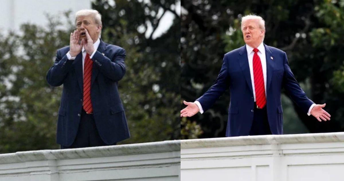 donald trump on the roof