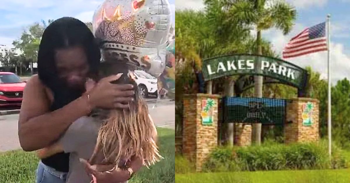 Bridgett Addison, who doesn't know how to swim, embraces 11-year-old Mia Garcia after saving her from drowning at a Florida park.