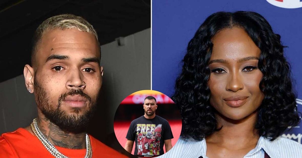 Chris Brown, Kayla Nicole (@unumihaimedia|X) and Travis Kelce (@RebeccaTucker85|X).