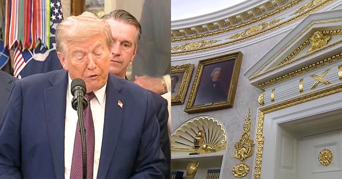 Donald Trump's Oval Office makeover is most likely from Home Depot, and spray-painted gold.