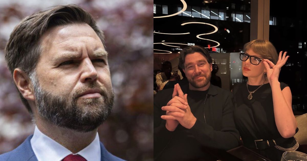 JD Vance (@AFpost via X.com) Taylor Swift and Travis Kelce(@tswifterastour|X.com).