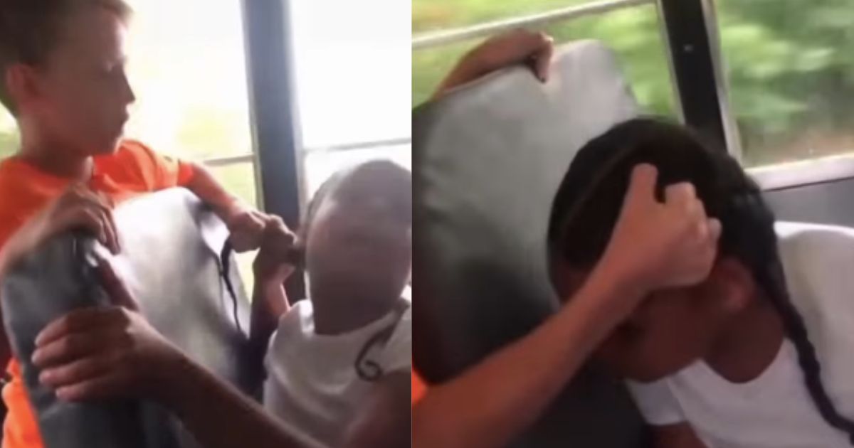white boy attacks black girl on school bus