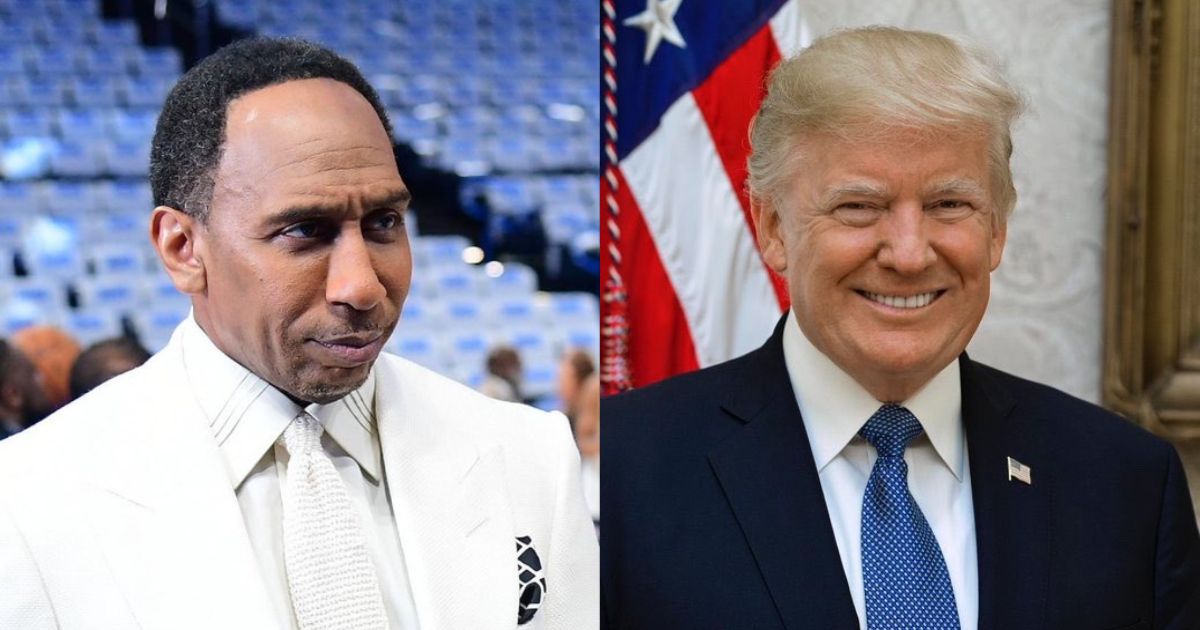 Stephen A. Smith(@DailyLoud|X) and President Donald Trump ((@yabaleftonline|X).