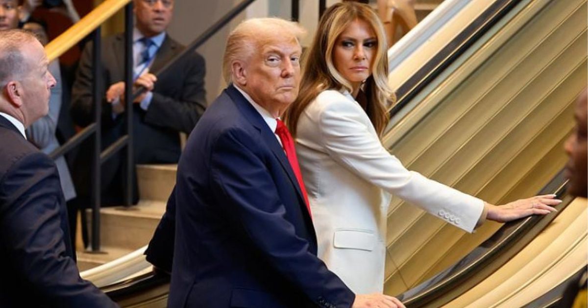 Trump and melania stuck on escalator