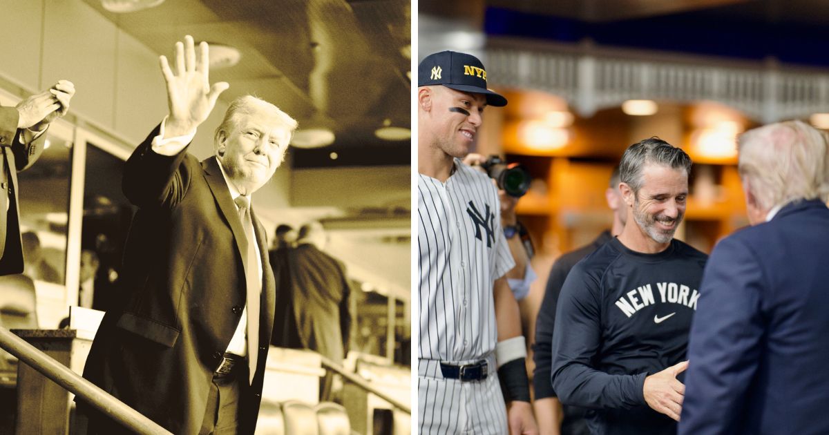 Donald Trump at the Yankees game