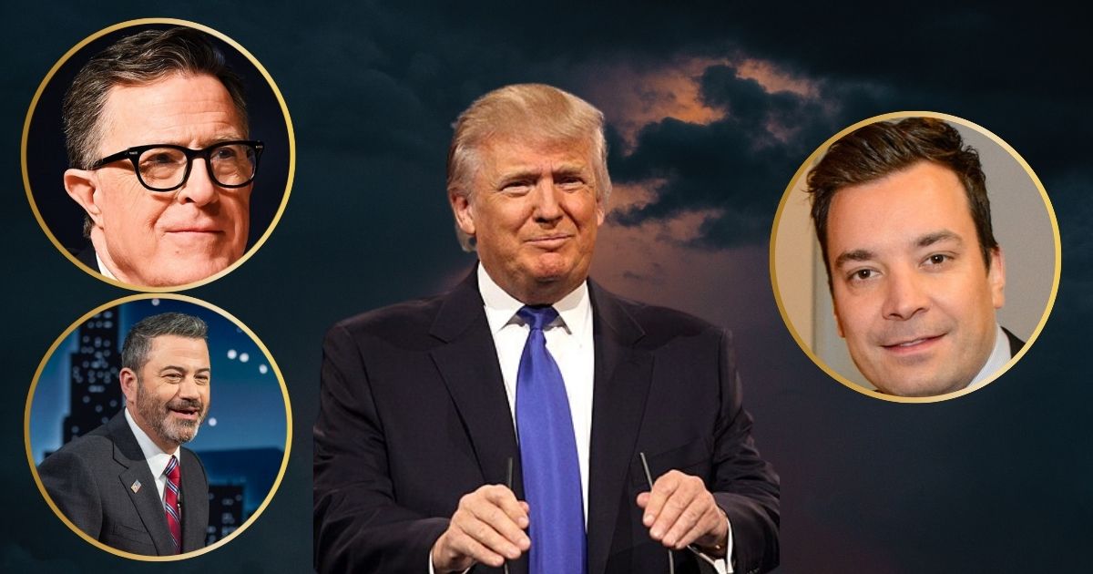 Donald Trump, Stephen Colbert, Jimmy Kimmel and Jimmy Fallon